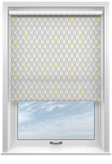 Leafy Print, Yellow Splash - Roller Blind